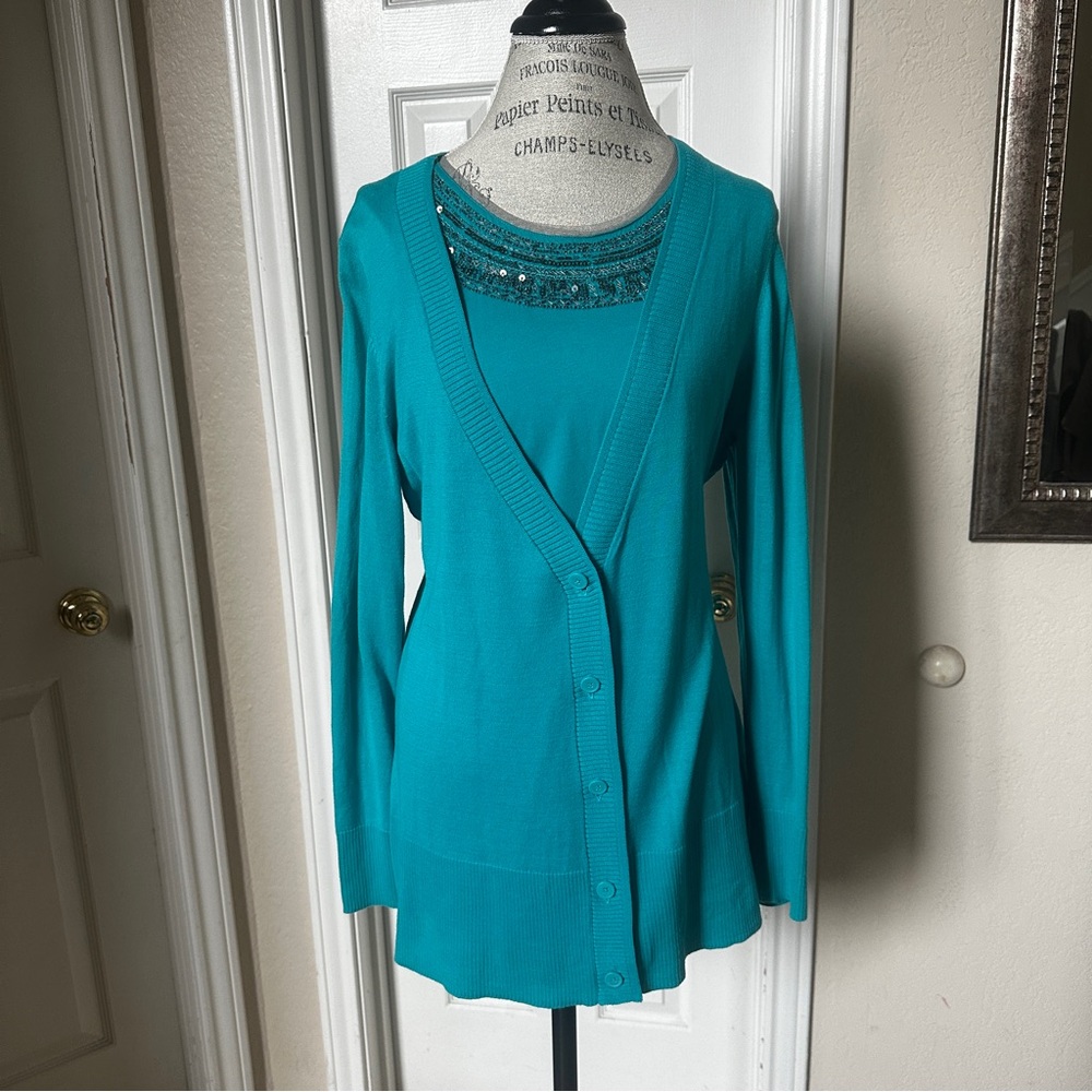 Coldwater Creek Turquoise Sweater